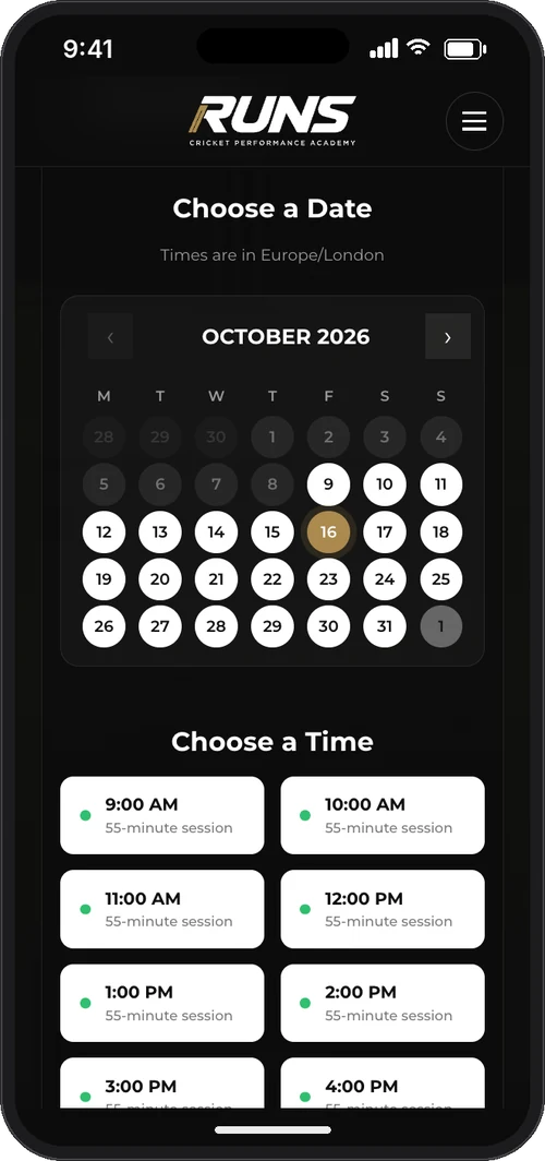 Booking step 2: Choose date